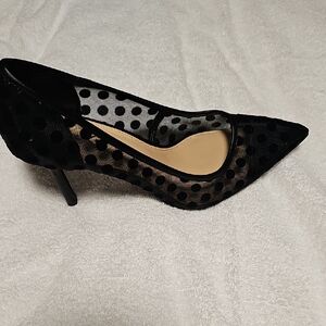 Katy Perry Collections Black Mesh Polka Dot Heels